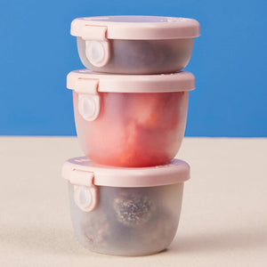 B.box 3 siliconen snackbakjes berry