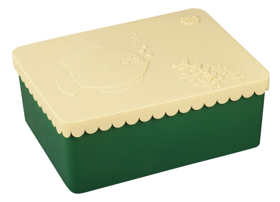 BLAFRE lunch box polar bear dark green soft yellow