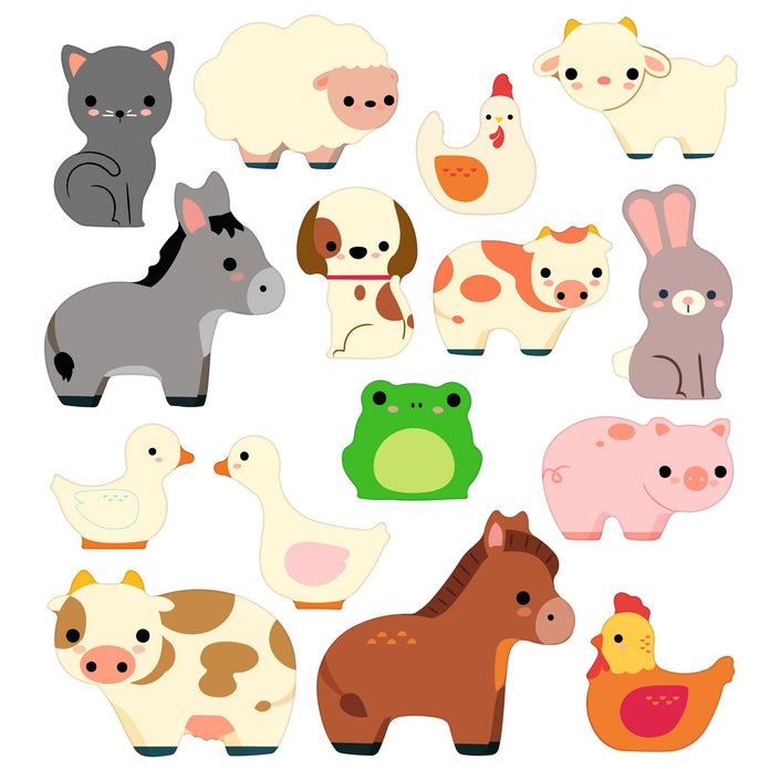 DJECO herbruikbare stickers boerderijdieren 18 mnd+