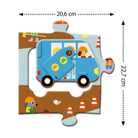 DJECO beweegbare puzzel XL bouwplaats 3 jr+DJ07167c