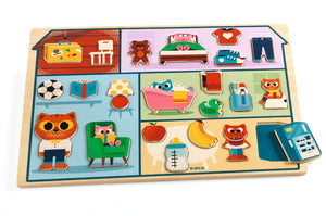 DJECO houten puzzelhuis 2 jr+ / 22 stksDJ01834