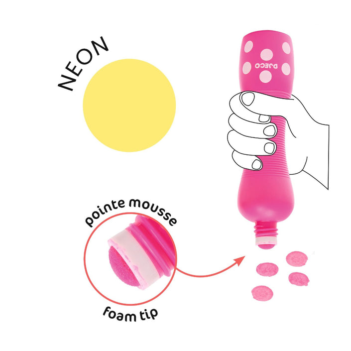 DJECO stempel verf neon 4 stks 3jr+DJ09059d