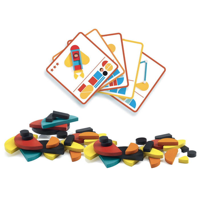 DJECO tangram puzzel Ze geo vroum 3jr 3070900064362 b