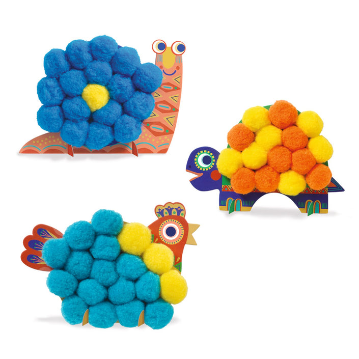 DJECO crafting with pompoms animals 18 months +
