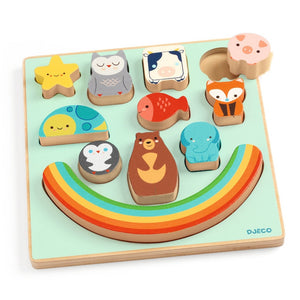 DJECO puzzel en balanceerspel Rainbow 18 mnd+
