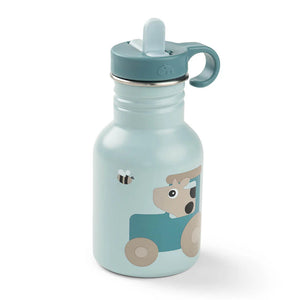 Done by Deer metalen fles met rietje tiny farm blue 350 ml 5712643061229 a