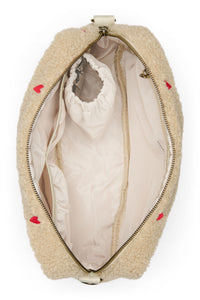 Studio Noos kinderwagen organizer teddy ecru hearts