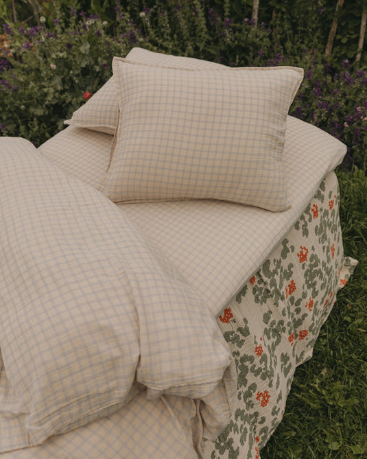 Garbo and Friends dekbedovertrek gingham blue 140x200