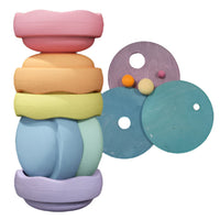 Grimms x Stapelstein Rolling Discs Cool Pastel 6 stks