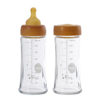 HEVEA glazen flessen brede hals medium flow 250 ml 3 mnd+