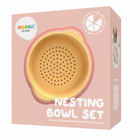 Inspire my play nesting bowl set coral yellow 6 mnd+
