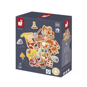 JANOD magneten de Bouwplaats 2 jr+ / 24 stks