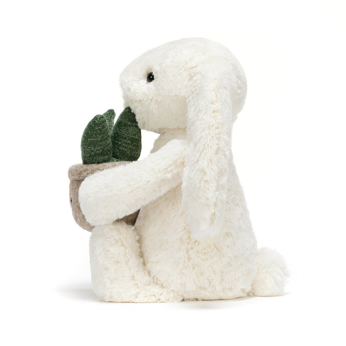 Jellycat knuffel bunny cream with Plant