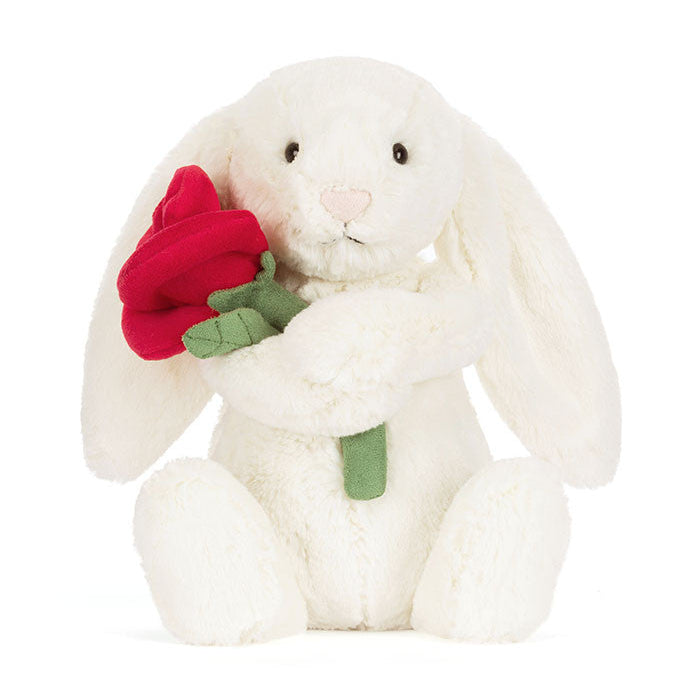 Jellycat knuffel bunny cream with Rose BB6ROSE c