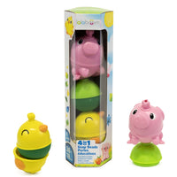 Lalaboom educatieve kralen kip + varken 6 stks 10 mnd+