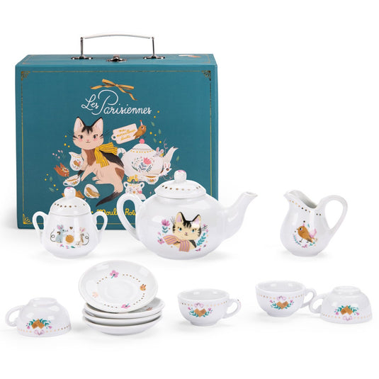 Moulin Roty porseleinen theeservies Les Parisiennes 3 jr+