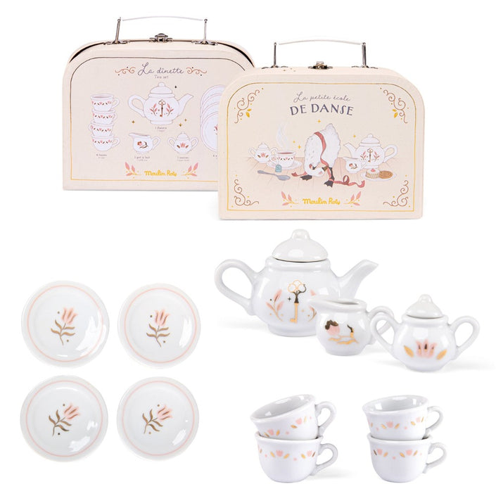 Moulin Roty porseleinen theeservies Petite école 3 jr+