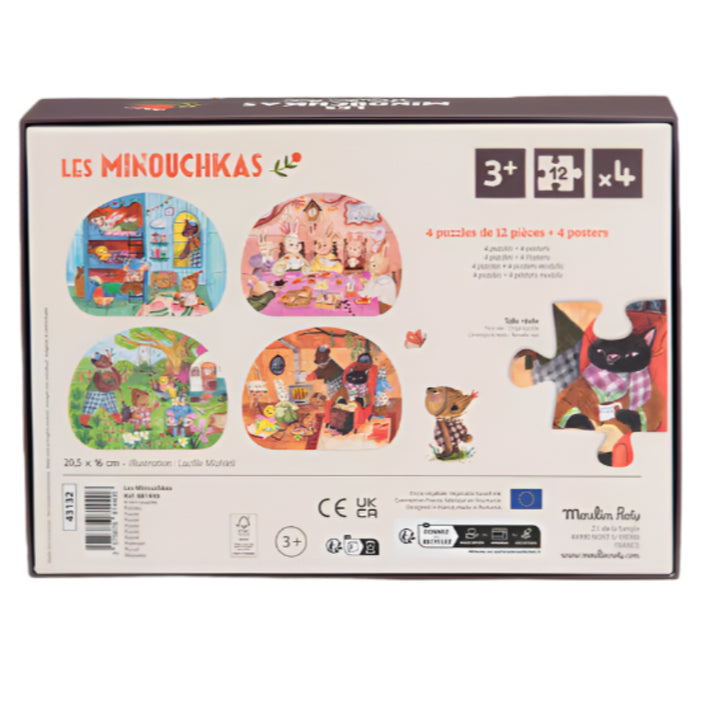 Moulin Roty mini puzzels Les Minouchkas 3jr+681440b