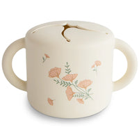 Mushie snack cup pink flowers