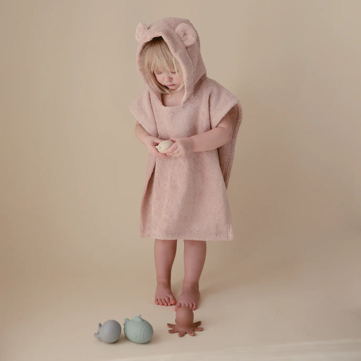 Mushie badponcho beer blush 1-3 jr