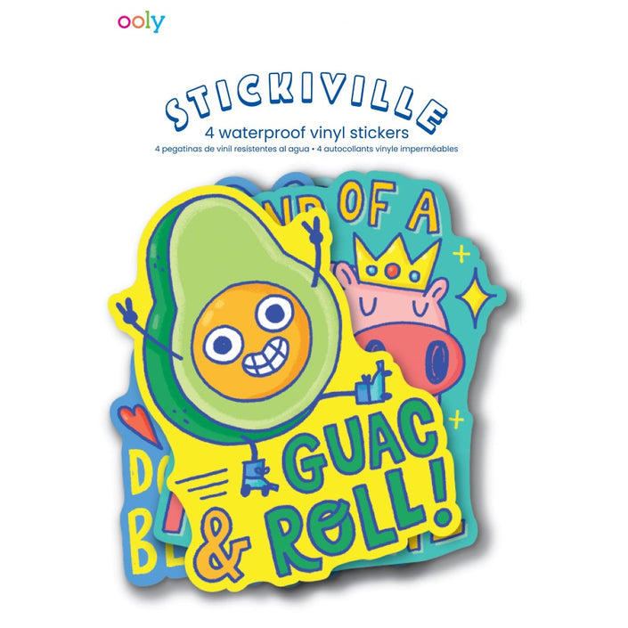 OOLY stickiville stickers Punny pals vinyl 4 stks