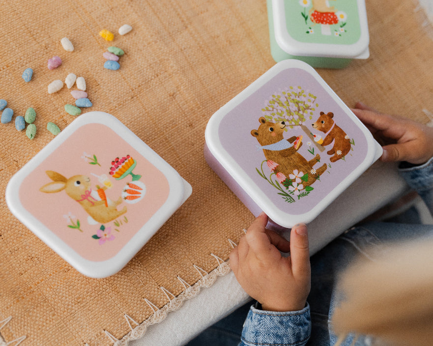 Petit Monkey snackbox set animals picnic 12 x 12 cmLB57-Rd