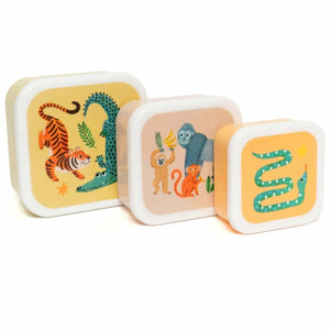 Petit Monkey snackbox set upside down animals 12 x 12 cmLB56-R