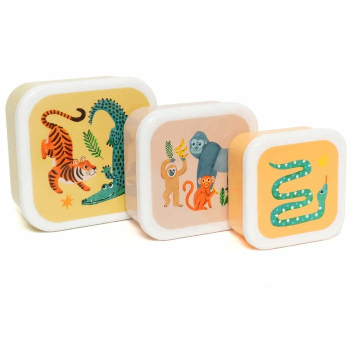 Petit Monkey snackbox set upside down animals 12 x 12 cmLB56-R