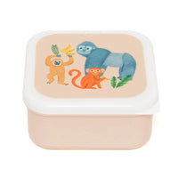 Petit Monkey snackbox set upside down animals 12 x 12 cmLB56-Rh