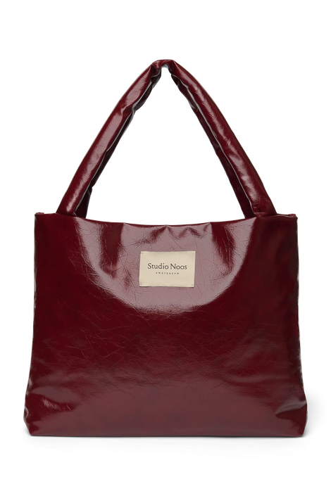 Studio Noos vegan leather mom bag burgundy