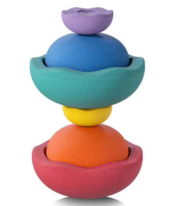 Stapelstein Bloom stacking stones 6 + 1 Rainbow pastel