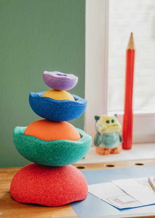 Stapelstein Bloom stacking stones 6 + 1 Rainbow pastel