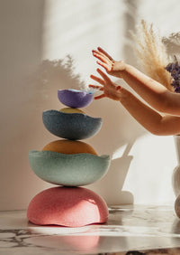 Stapelstein Bloom stacking stones 6 + 1 Rainbow pastel