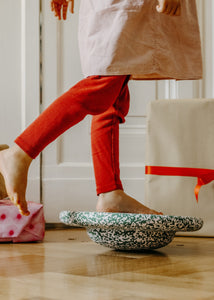 Stapelstein Special balance board dark green & blush