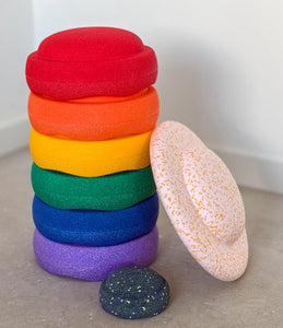 Stapelstein Water Lily special rainbow classic + balance board + gratis mini