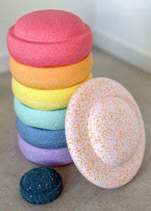 Stapelstein Water Lily special rainbow pastel + balance board + gratis mini