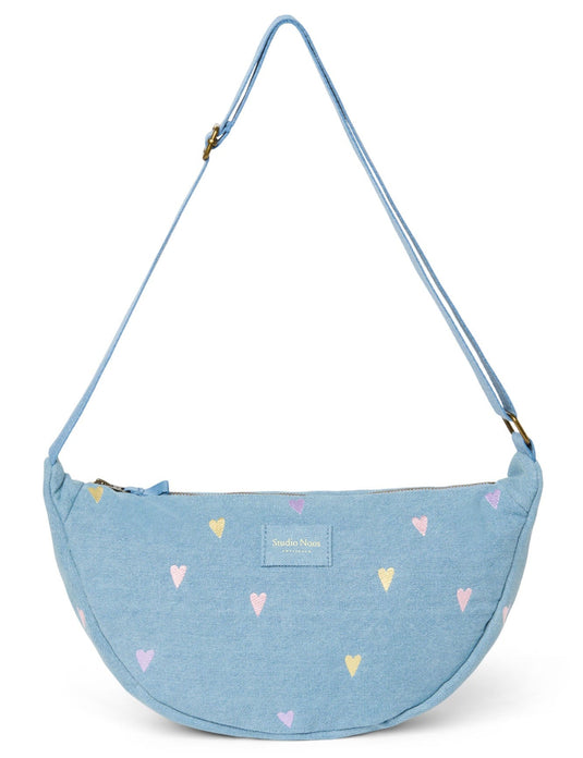 Studio Noos denim fanny pack light blue hearts 6153324685676