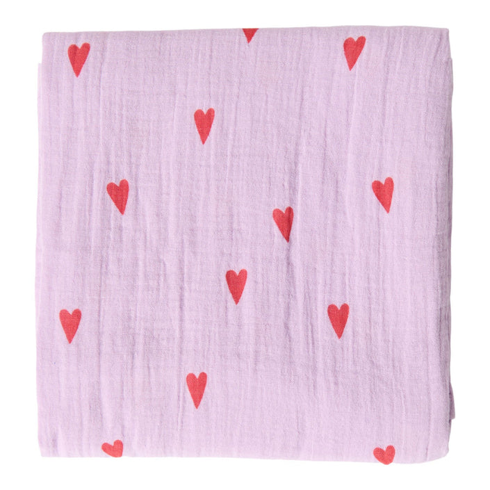 Studio Noos hydrofiele doek lila hearts 120x120 6151900465490 d