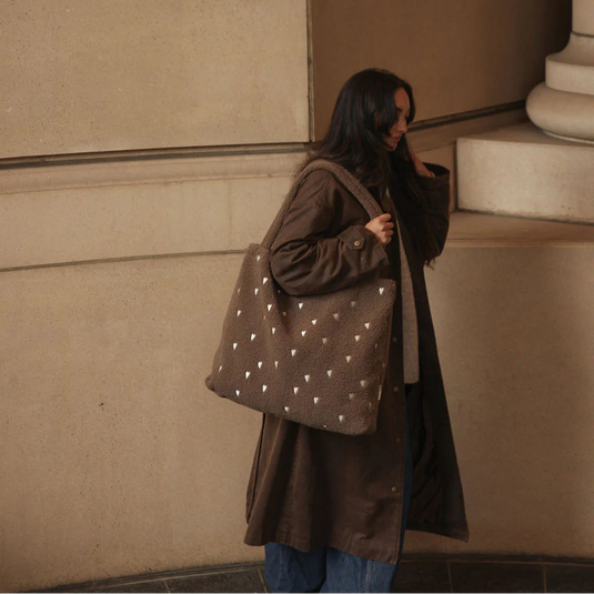 Studio Noos mom bag teddy brown hearts 6096717340380 a