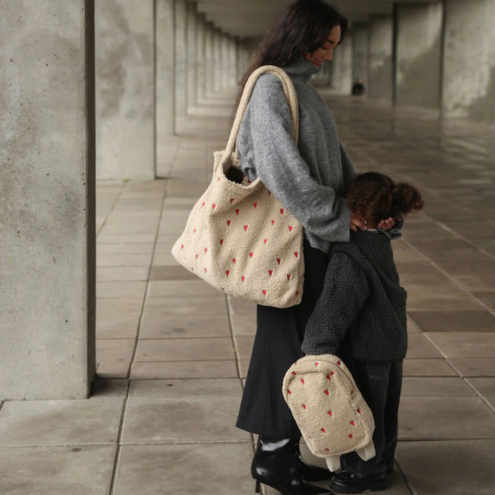 Studio Noos mom bag teddy ecru hearts 6096705554539 b