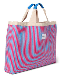 Studio Noos poplin beach bag raspberry striped 6151907726761 b