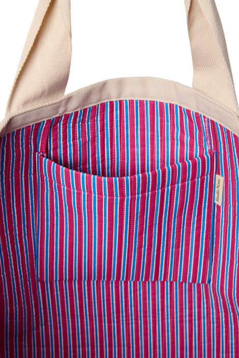 Studio Noos poplin beach bag raspberry striped 6151907726761 d
