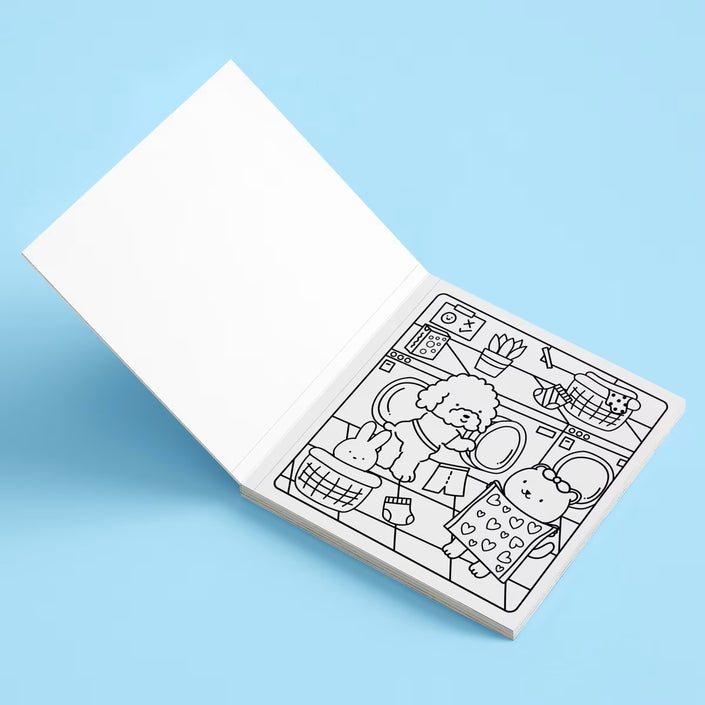 Sunny Vibes Happy Street Cute & Bold Colouring Book d