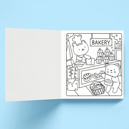 Sunny Vibes Happy Street Cute & Bold Colouring Book