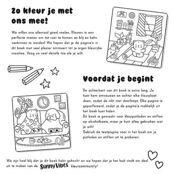 Sunny Vibes Sweet Life Cute & Bold Colouring Book d