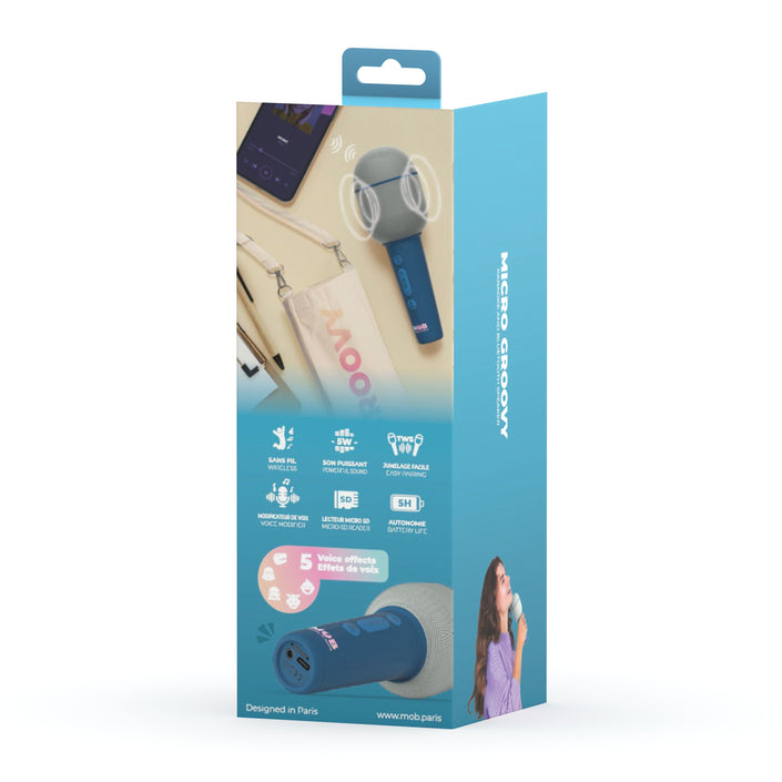 MOB Micro Groovy karaoke microfoon blauw