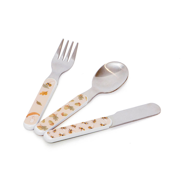 Petit Monkey cutlery set animal cradle pink