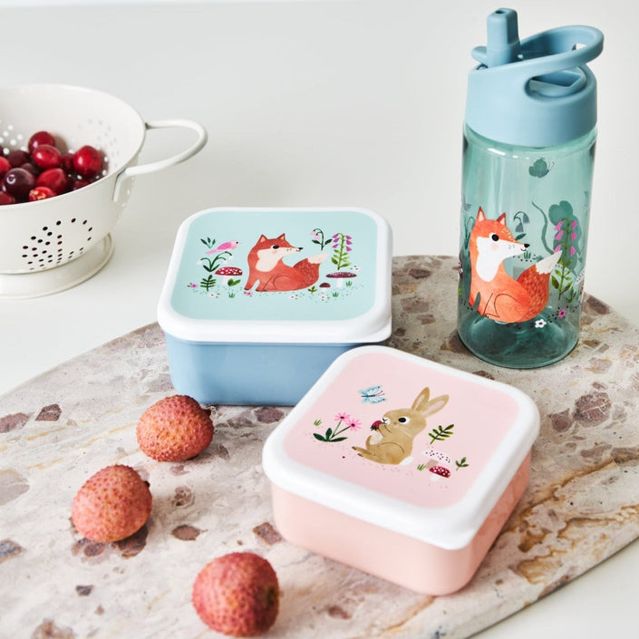Petit Monkey snack box set woodland blue 12 x 12 cm