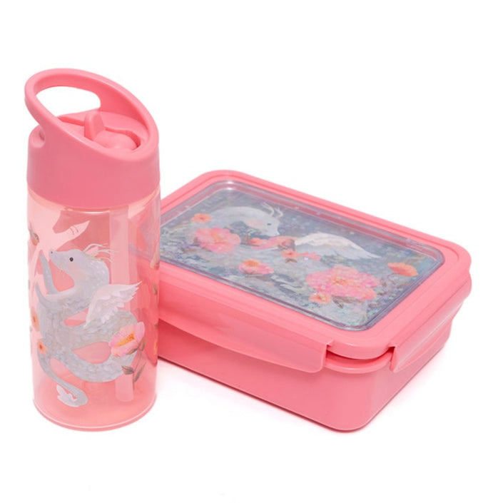 Petit Monkey drinking bottle fairytale dragon peony pink
