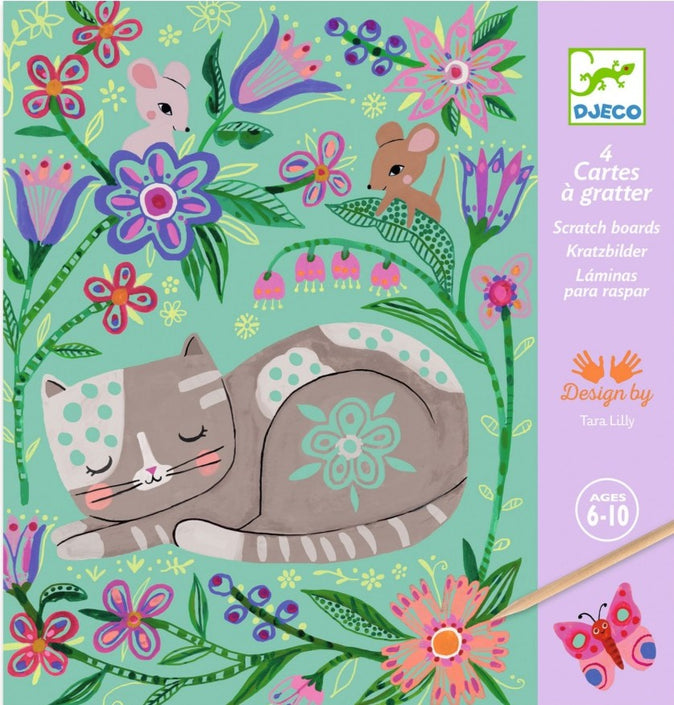 DJECO scratch foil cards Animals in the garden 6 yrs+